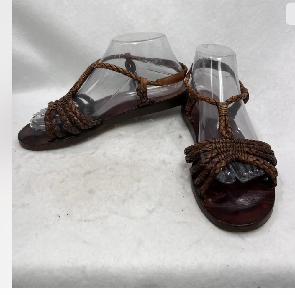 Vintage Cole Haan Resort Slingback
Sandals Brown Braided Leather
Women's Size 6
